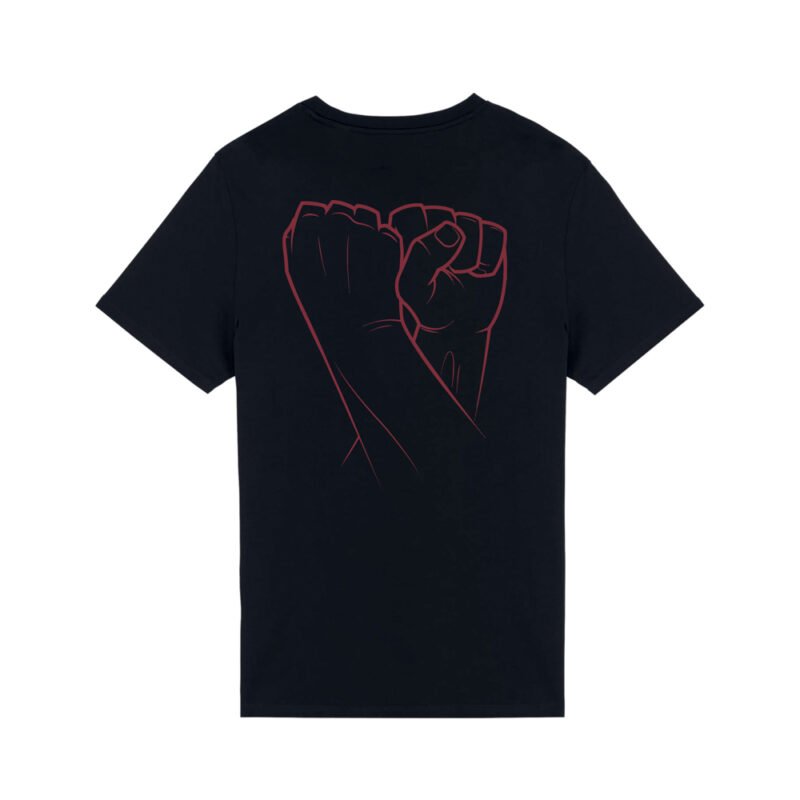 Double Fist Stack T-shirt (Unisex, Black & Red)